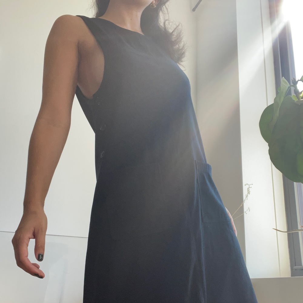 BLACK OVERALL DRESS